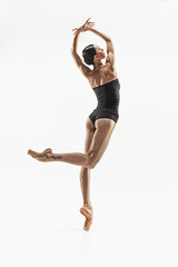 Aerobics fitness woman exercising isolated in full body. © master1305