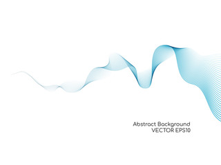 Abstract vector colorful wavy lines smooth curve isolated on white background for design elements in concept technology, science, music, modern