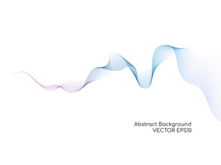 Abstract vector colorful wavy lines smooth curve isolated on white background for design elements in concept technology, science, music, modern