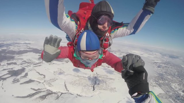 Parachute jump.skydiver in free fall