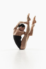 Aerobics fitness woman exercising isolated in full body. © master1305