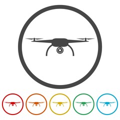 Quadrocopter Drone Icon, 6 Colors Included