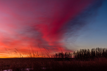 Morning sunrise. Cochrane, Alberta, Canada