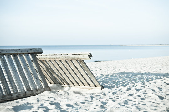 Wood lath on beach