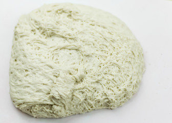 Yeast dough with air bubbles.