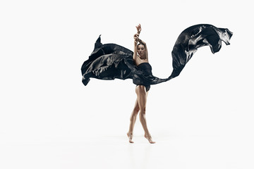 Aerobics fitness woman exercising isolated in full body. © master1305