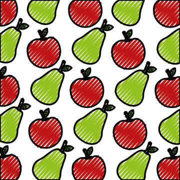 fruits group pattern background vector illustration design