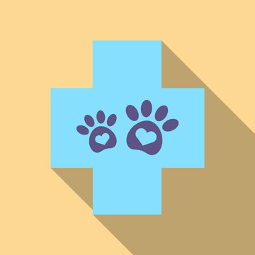 Veterinary Clinic symbol. Animal paw print