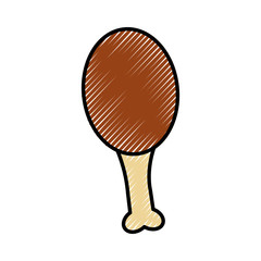 delicious chicken thigh icon vector illustration design