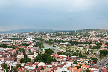 Fototapeta na wymiar Beautiful panoramic view of Tbilisi, Georgia