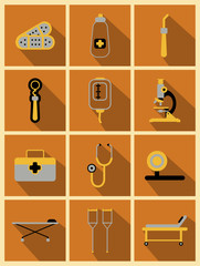 Medical icons on background. Medicine symbols . Vector illustration