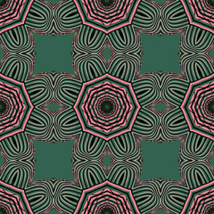 Seamless striped vector pattern with tribal and ethnic motifs