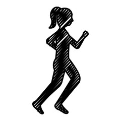 woman running silhouette icon vector illustration design