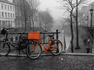 Foto auf Acrylglas Themen Utrecht Orange Fahrrad