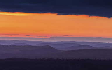 Twilight over Scenic Countryside in UK