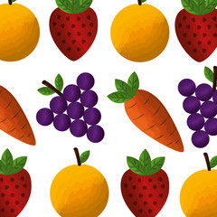vegetable and fruit healthy lifestyle pattern background vector illustration design