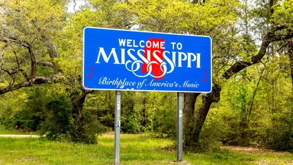 Photo sur Plexiglas Amérique centrale Bienvenue au signe du Mississippi