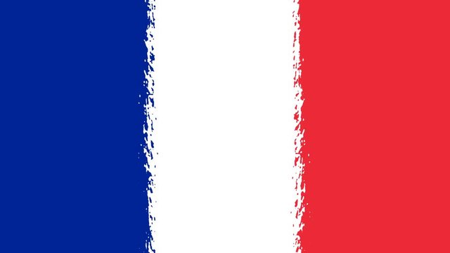 Flag of France - Drawing French Flag by Brush Strokes