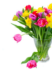 Naklejka na ściany i meble bouquet of tulips and daffodils