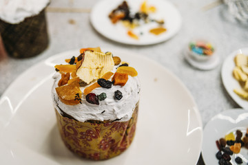 easter cakes on the white plate