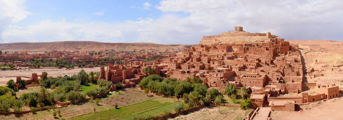 Panorama of Kasbah Ait Ben Haddou near Ouarzazate. Morocco
