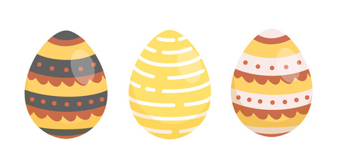 Set Easter eggs, collection of vector illustration in cartoon style, isolated.
