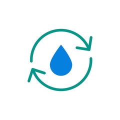 water recycle flat vector icon. Modern simple isolated sign. Pixel perfect vector  illustration for logo, website, mobile app and other designs