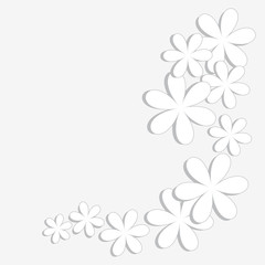 Abstract decorative background with white flowers. Vector illustration