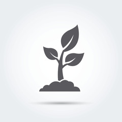 Seedling, process, seed, icon, silhouette. Vector illustration.