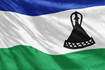 Flag of Lesotho full frame close-up