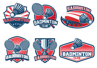 badminton badge design set