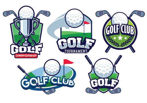 golf badge design set