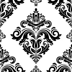 Classic seamless black and white pattern. Traditional orient ornament. Classic vintage background