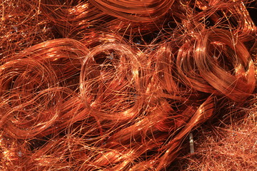 copper wire for scrap piled up