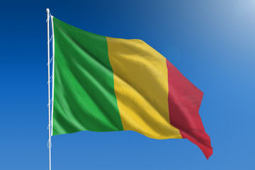 Mali  flag and blue sky
