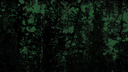 Dark acid green background. Black mossy wall with streaks and smudges 