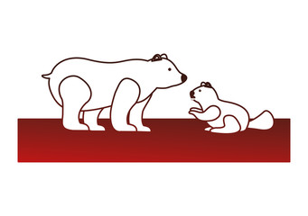 grizzly bear and beaver vector illustration design