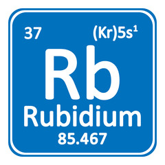 Periodic table element rybidium icon.