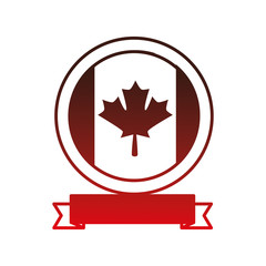 canadian flag in button vector illustration design
