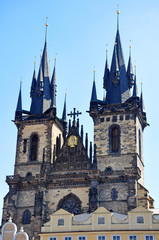 Fototapeta na wymiar Church of Tyn in Prague.