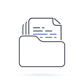 Dossier folder outline icon. linear style sign for mobile concept and web design. The secret files simple line vector.