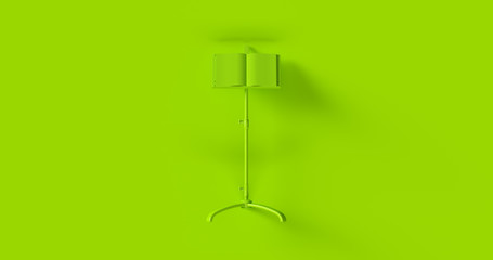 Green Sheet Music Stand 3d illustration	