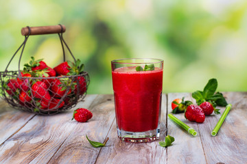 Fresh summer strawberry smoothie