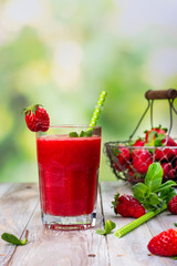 Fresh summer strawberry smoothie