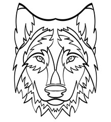 Beautiful wolf tattoo.Vector wolf's head as a design element on isolated background 