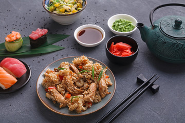 Japanese style food, restaurant serving