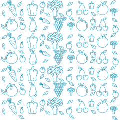 vegetables and fruits pattern vector illustration design