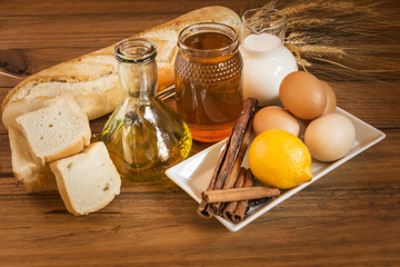 Ingredients for making french toast