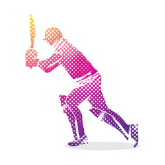 cricket player hit shot design