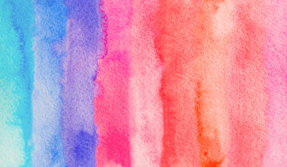 spectrum watercolor gradient color background. hand draw illustration . colored like blue, turquoise, violet, purple, red, coral, orange , pink